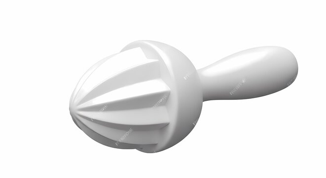 Simple White Citrus Juicer Close-up on White Background for Kitchen Use