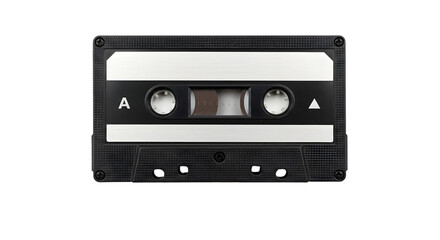Obraz premium Isolated Black Cassette Tape On Transparent Background Photo