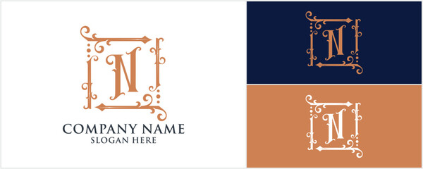 initial N monogram logo, wedding & Fashion logo design, Vector illustration