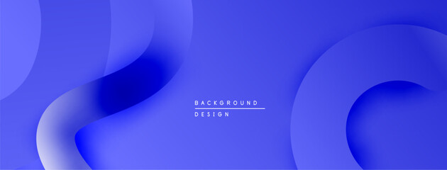 Abstract blue background. Overlapping shapes create dynamic, modern visual effect. Smooth gradients offer depth. Minimalist design.