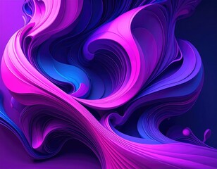 Abstract purple and blue swirling 3D shapes. Perfect for backgrounds, websites, and designs.