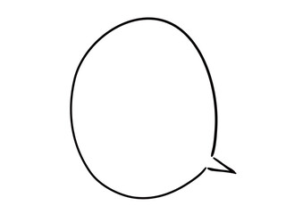 手描き風のふきだし　単品　塗り無し線画