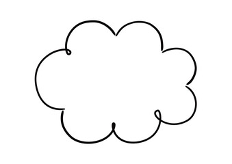 手描き風のふきだし　単品　白塗り