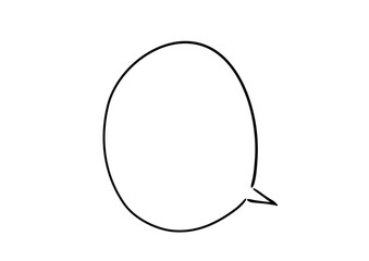 手描き風のふきだし　単品　白塗り