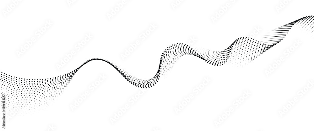 Aufkleber Flowing Dot Wave halftone gradient pattern on transparent background	