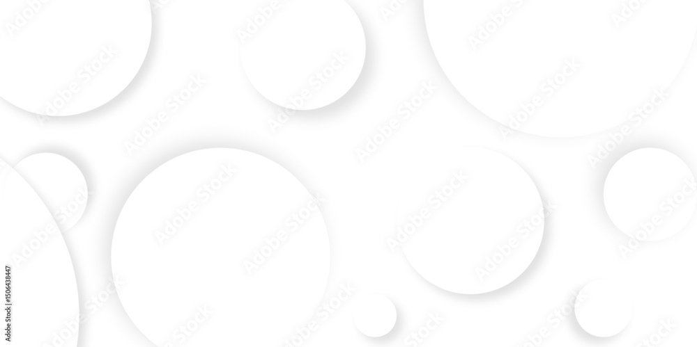 Fototapete abstract background with circle white abstract geometric background with soft light white paper circ