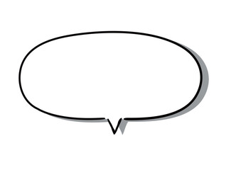 手描き風のふきだし　単品　白塗り影付き