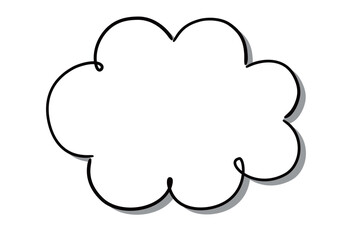 手描き風のふきだし　単品　白塗り影付き