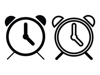 Clock vector icon set. Watch icon symbol, countdown timer collection. Stopwatch icon set. Black vector clock icon set on white background. Vector illustration.
