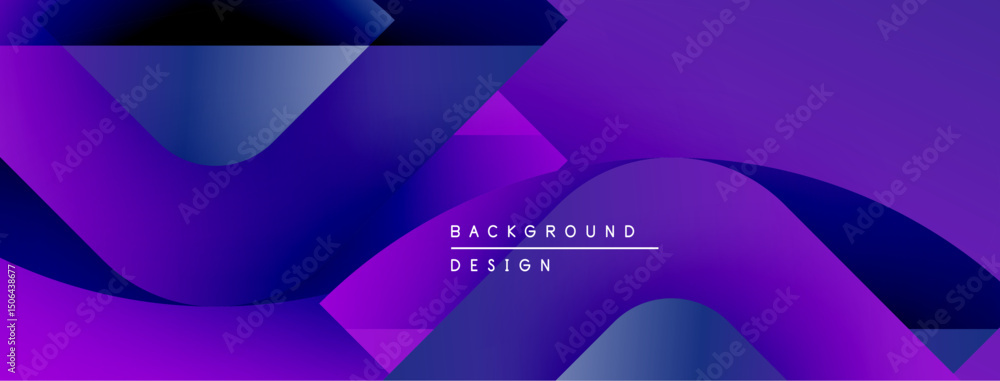 Aufkleber Abstract purple background. Fluid shapes overlap, creating dynamic visual effect. Modern design elements present. Smooth gradients dominate composition.