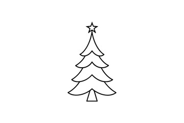 Fototapeta premium Christmas tree line art vector