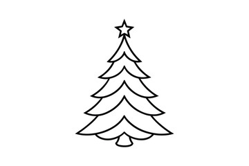 Christmas tree line art vector