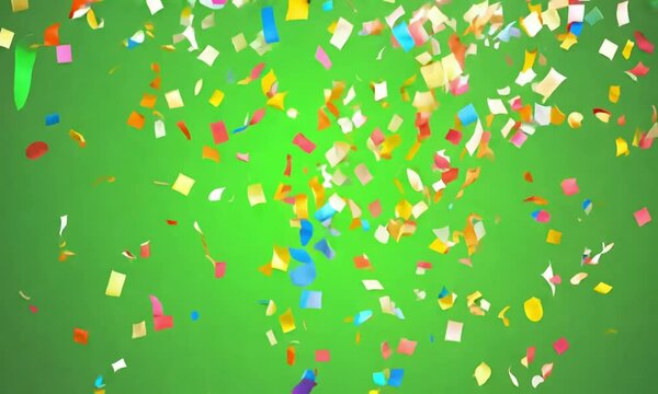 confetti explosion on green scren. 