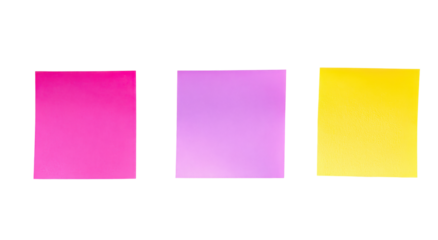 Three vibrant squares, pink, lavender, and yellow, with glitched, multicolored borders against a black background