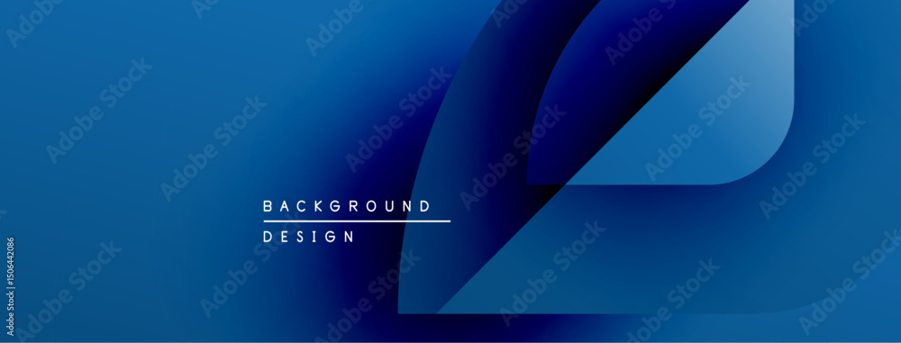 Aufkleber Abstract blue background design. Smooth gradients create dynamic shapes, modern aesthetic. Minimalist composition, suitable for digital projects.