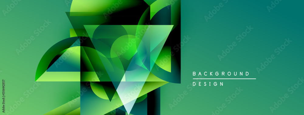 Aufkleber abstract geometric design. green shades dominate, creating dynamic visual effect. modern style, suit