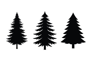 Obraz premium Christmas tree silhouette vector bundle, Christmas tree silhouette 