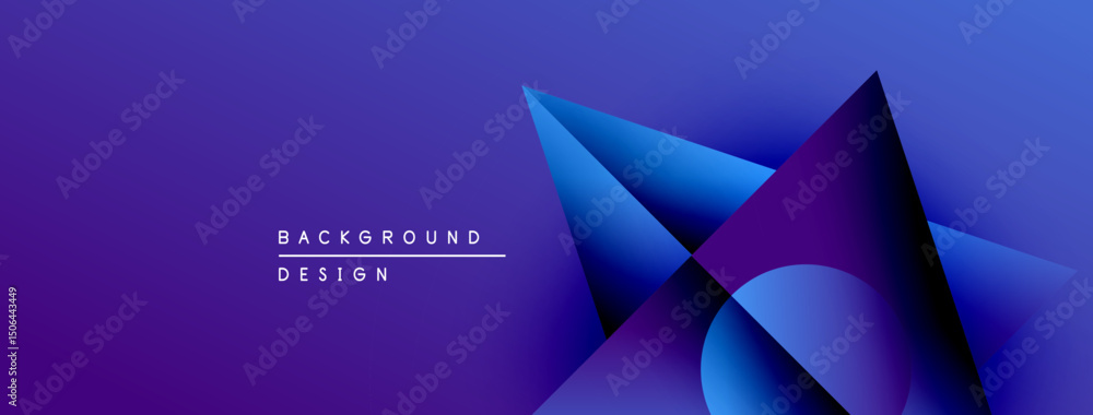 Aufkleber Abstract geometric shapes overlap, creating dynamic purple gradient effect. Modern design suitable for backgrounds, banners, presentations.