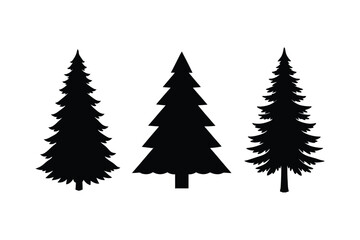 Obraz premium Christmas tree silhouette vector bundle, Christmas tree silhouette 