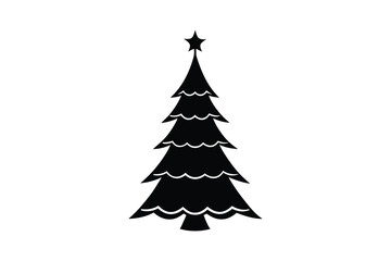 Obraz premium Christmas tree silhouette vector bundle, Christmas tree silhouette 