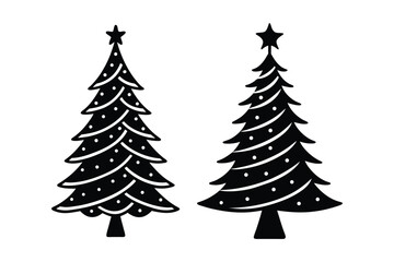 Christmas tree silhouette vector bundle, Christmas tree silhouette 