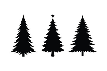 Fototapeta premium Christmas tree silhouette vector bundle, Christmas tree silhouette 