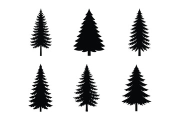 Obraz premium Christmas tree silhouette vector bundle, Christmas tree silhouette 