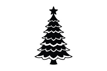 Fototapeta premium Christmas tree silhouette vector bundle, Christmas tree silhouette 