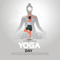 international yoga day. yoga body posture. Woman practicing yoga. vector illustration design