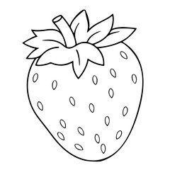 strawberry vector icon, outline edition
