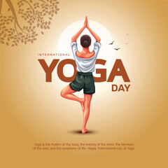 international yoga day. yoga body posture. Woman practicing yoga. vector illustration design