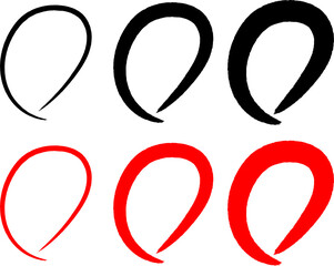 筆で描かれた丸型の線が印象的なミニマル構成 セット