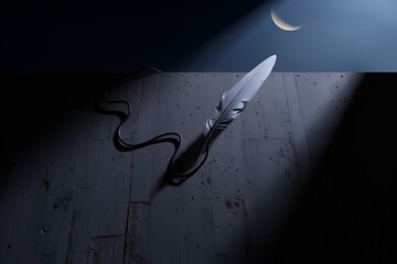 Scary Halloween background with broken wall and bats in abstract black and white style with green, blue, and smoke accents