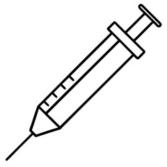 Simple line drawing of a medical syringe