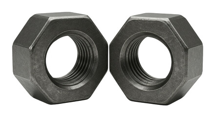 Isolated Close Up Metal Nuts Engineering Equipment Transparent