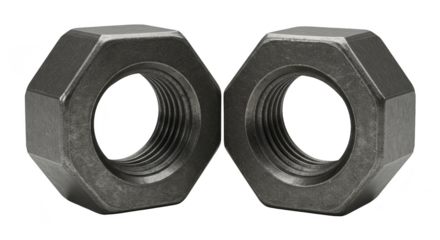 Isolated Close Up Metal Nuts Engineering Equipment Transparent