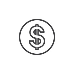 Obraz premium Dollar Sign in Circle Icon for Finance Applications, Business Websites, Banking Tools, Investment Platforms and Financial Education Materials