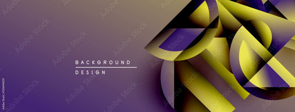 Aufkleber abstract geometric shapes, vibrant colors, purple gradient, modern design. background elements creat