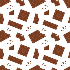 Chocolate Dessert Seamless Pattern Illustration with Melted Sweets and Cakes in Flat Cartoon Style