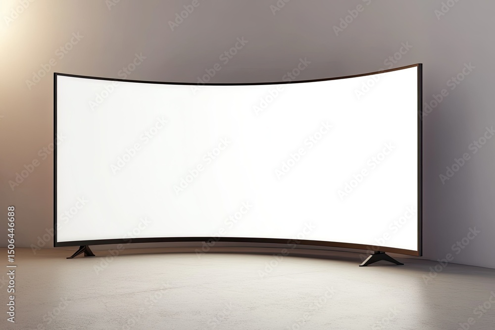 Poster high resolution visual of smart tv mockup curve screen