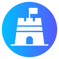 Obraz premium sand castle gradient icon