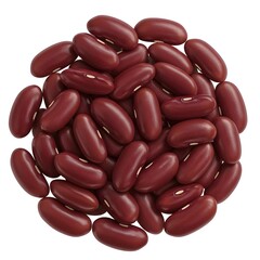 A Pile of Beans Arranged on a Clean White Background; Rich Color and Texture