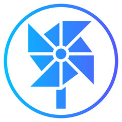 toy windmill gradient icon