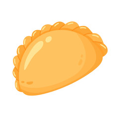 Delicious Golden Empanada Illustration on White Background
