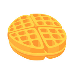 Delicious Golden Waffle Isolated on White Background Perfect for Breakfast and Dessert Concepts