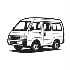 white van isolated on white background