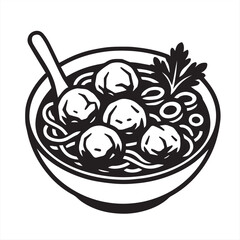 noodles and meatballs