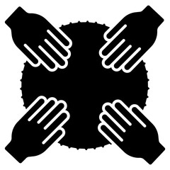 Obraz premium Collaborative Work icon, Stronger Together Unlocking the Power of Collaborative Work, Team Synergy Driving Success Through Collaboration