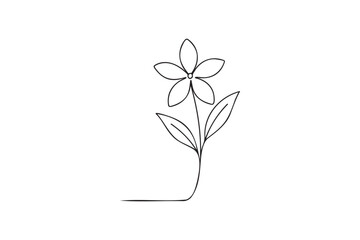  Jasmine flower continuous one line drawing minimalism design isolated on white