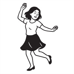 vector illustration of a girl dancing